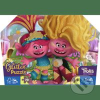 Trefl Puzzle 70 Glitter v kufríku - Trblietaví Trollovia / Universal Trolls 3 (2023) FSC M - puzzle z kategorie Maxi dílky