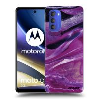 Silikónový čierny obal pre Motorola Moto G51 - Purple glitter