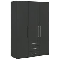 Xora SKRIŇA S OTOČNÝMI DVERAMI, antracitová, antracitová s vysokým leskom, 146,6/218,6/59,5 cm