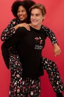 Trendyol Black Soft Feeling Christmas Themed Knitted Pajama Set