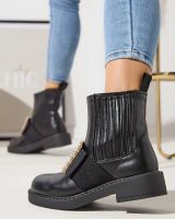 Resti Czarne damskie botki z ozdobą Zenata