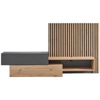 Carryhome VIACDIELNA OBÝVACIA STENA, sivá, dub artisan