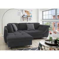 Livetastic ROZKLADACIA ROHOVÁ SEDAČKA, textil, čierna