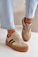 Women's platform sneakers brown Nesonice