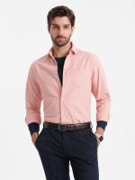 Ombre Men's REGULAR FIT shirt with pocket - pink