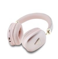 Guess PU Leather 4G Triangle Logo Bluetooth Stereo Headphone, růžová