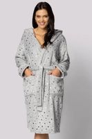 Fleecový dámský župan Envie Star - s kapucí Šedá S/M