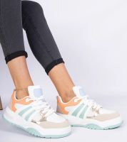 marka niezdefiniowana Orange women's sneakers with bulky laces Bartella