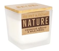 Cédrové drevo & biele pižmo - malá sviečka NATURE Heart & Home