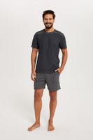 Men's pyjamas Abel, short sleeves, short legs - graphite/print