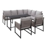 Ambia Garden ZÁHRADNÁ ZOSTAVA 5-dielne, kov, plast, sklo, textil