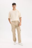 DEFACTO Gabardine Trousers Wide Leg Cargo Pocket Straight Leg