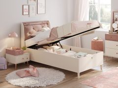 Posteľ 100x200 s úložným priestorom beauty - béžová/ružová