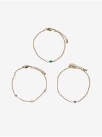 Set of three women's bracelets in gold color Pieces Birthe - Women's