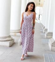 UR/CEO Pink floral maxi dress Jolanda