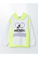 LC Waikiki Girls Hooded Mickey Mouse Printed Long Sleeve Sweatshirt