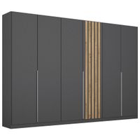 Rauch Möbel ŠATNÍ SKŘÍŇ S OTOČNÝMI DVEŘMI, šedá, dub artisan, 271/210/54 cm