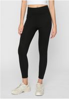 Women's high-waisted jersey leggings 2-pack black+black