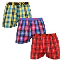 3PACK pánské trenky Styx sportovní guma vícebarevné (B9313233) S