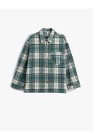 Koton Oversize Lumberjack Shirt Long Sleeve Pocket Detail Classic Collar Button Down