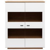 Stylife VYSOKÁ KOMODA, biela, dub artisan, 110/136/40 cm