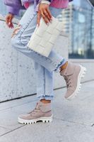 S. BARSKI Velúr Trapper Boots Tiered Világos lila Dalles