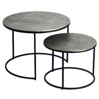 Livetastic SADA ZASÚVACÍCH STOLÍKOV, strieborná, kov, 60/45/60 cm