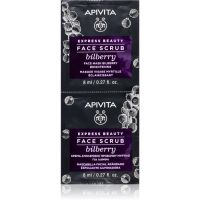 Apivita Express Beauty Brightening Face Scrub Bilberry інтенсивний очищуючий пілінг для сяючої шкіри 2 x 8 мл