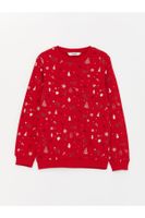 LC Waikiki Boys' Crew Neck Christmas Theme Long Sleeve Sweatshirt