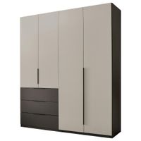Xora ŠATNÍ SKŘÍŇ S OTOČNÝMI DVEŘMI, barvy grafitu, světle šedá, 200,5/225,5/60 cm