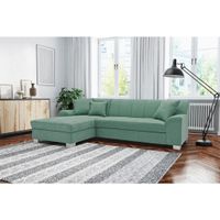 MID.YOU ROZKLADACIA ROHOVÁ SEDAČKA, textil, mätovozelená