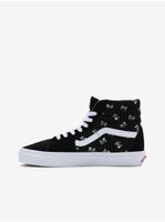 Černé dámské květované kotníkové tenisky se semišovými detaily VANS SK8-Hi