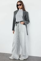 Trendyol Grey High Waist Extra Wide Leg Palazzo Jeans