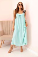 Kesi Włoski Women's dress with leopard print straps mint
