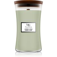 Woodwick Lavender & Cedar ароматна свещ с дървен фитил 610 гр.