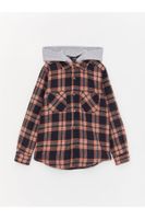 LC Waikiki Hooded Plaid Long Sleeve Boy's Lumberjack Shirt