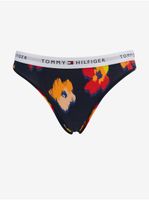 Tmavomodré dámske kvetované nohavičky Tommy Hilfiger Underwear