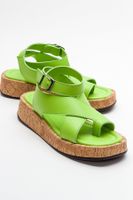 LuviShoes SARY Women's Green Sandals