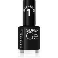 Rimmel Super Gel géles körömlakk UV/LED lámpa használata nélkül árnyalat 070 Black Obsession 12 ml