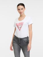 Guess Satin Tricou Alb