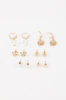 DEFACTO Women's 6-Piece Gold Earrings