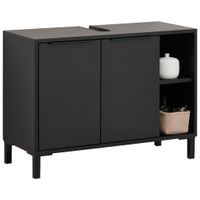 home24 SKRINKA POD UMÝVADLO, čierna, čierna, 80/49,3/33 cm