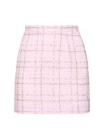 Sequined Checked Tweed Mini Skirt