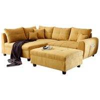 MID.YOU ROHOVÁ SEDAČKA, textil, kompozitné drevo, žltá