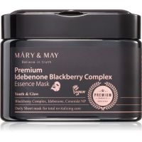 Mary&May Premium Idebenone Blackberry Complex Essence Mask зволожувальнакосметична марлева маска зі зміцнюючим ефектом велика упаковка 20 кс