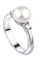 Silvego Strieborný prsteň Maya s pravou prírodnou perlou LPS1496RW 56 mm