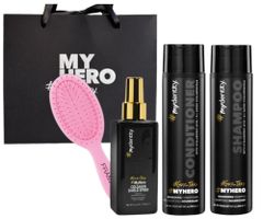 Sada pre výživu a hydratáciu vlasov #mydentity MyHero Nourishing s darčekovou taškou a mini kefou Framar - ružová + darček zadarmo