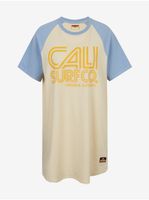 Modro-ružové dámske šaty s potlačou Superdry Cali Surf Raglan Tshirt Dress