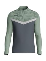 JAKO Sportska sweater majica  siva / pastelno zelena / srebro