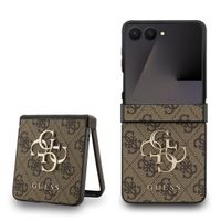 GUESS 4G kovinski ovitek za Samsung Galaxy Z Flip7 5G rjav